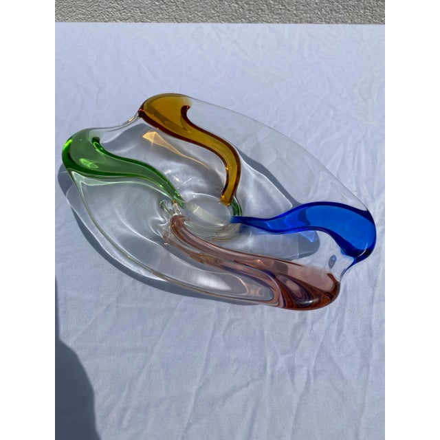 Vintage Mid 20th Century Multi Color Murano Style Bowl For Sale - Image 4 of 7