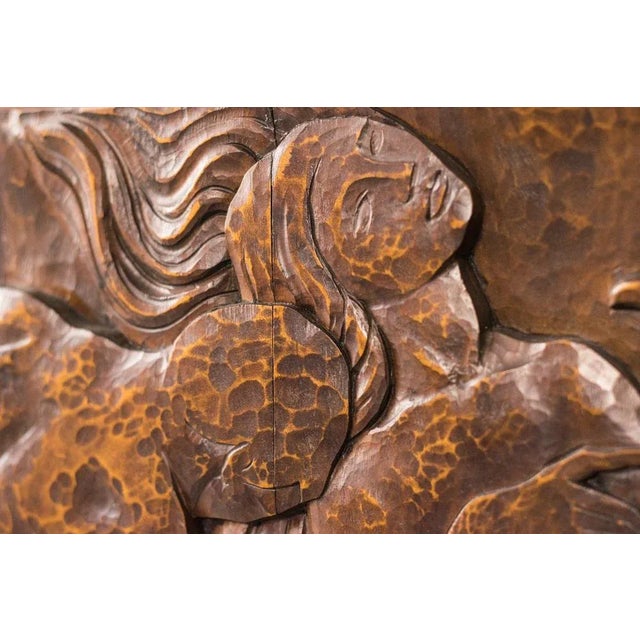 Wood Josep Mundet and Joan Palet, Carved Panel, Metal & Wood For Sale - Image 7 of 18