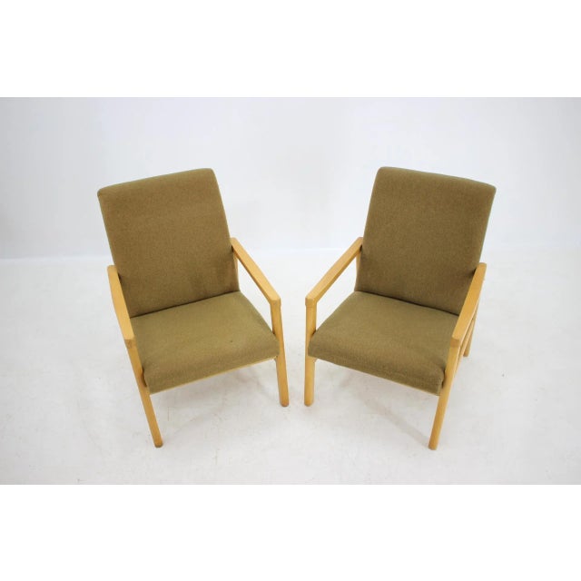 Set of Beech Armchairs, Czechoslovakia 1960s For Sale - Image 6 of 10
