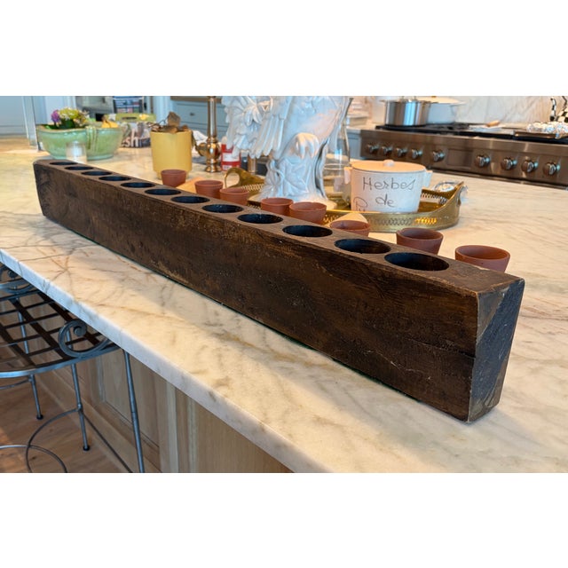 Antique Wooden Sugar Mold With 12 Cavities For Sale - Image 9 of 10