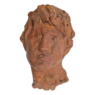 Sirio Pellegrini, Portrait Sculpture, 1960s, Terracotta For Sale