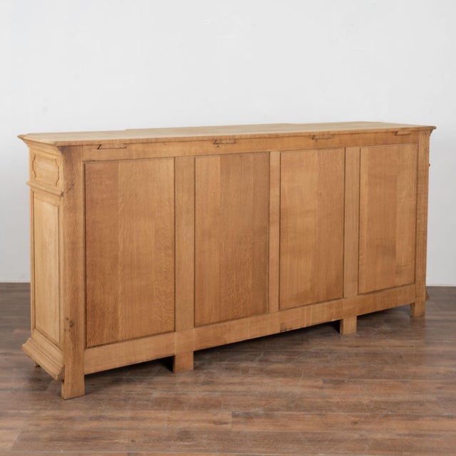 20th Century Long Bleached Oak Sideboard Buffet From Belgium For Sale - Image 17 of 17