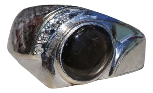 The Cascorro: Gentlemen's 14K Black Star Sapphire and Diamond Ring