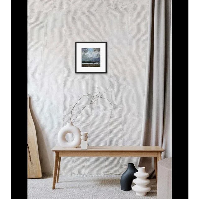 Gray "Stormy Sky Over Dillon Beach" Contemporary Impressionist Style Seascape Oil Painting For Sale - Image 8 of 12