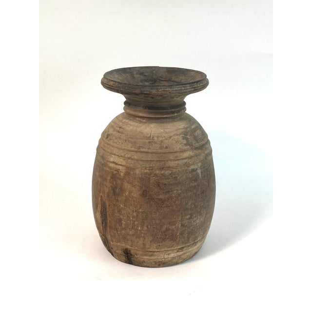 Rustic Large Rustic Wood Jug Vase For Sale - Image 3 of 7