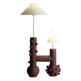 Connection Sculptural Floor Lamp in Ceramic by Liliana Silva For Sale