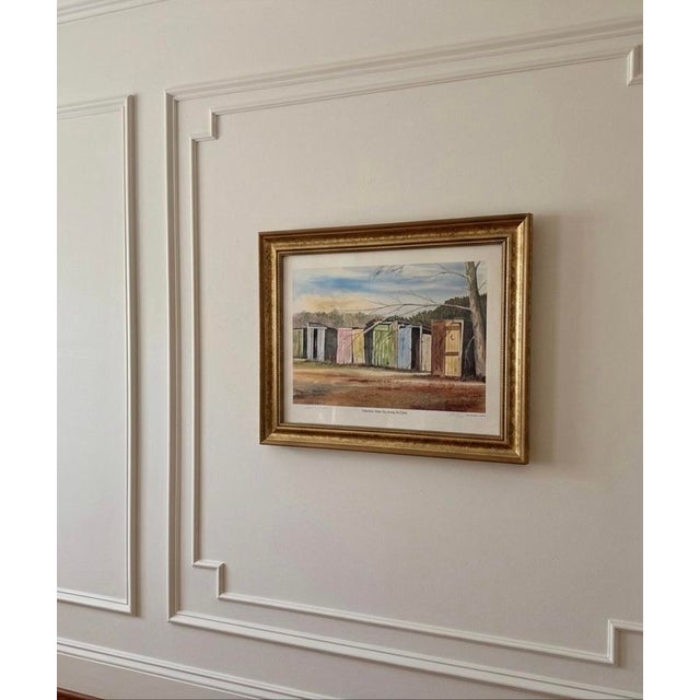 David A. Clark “Rainbow Row” Signed Limited Edition Print 374/600 in Antiqued Gold Frame For Sale - Image 12 of 12
