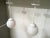 Mid-Century Modern Pair of Mid-Century Modern Feldman Globe Pendant Lights, Los Angeles, Refinished White & Milk Glass For Sale - Image 3 of 11