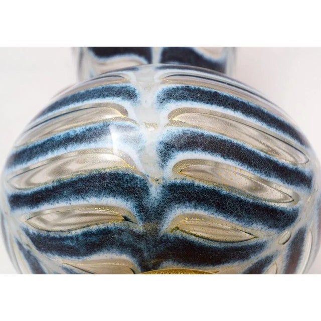 Blue Graffito Barbarico Vase by Ercole Barovier for Barovier & Toso, 1969 For Sale - Image 8 of 9