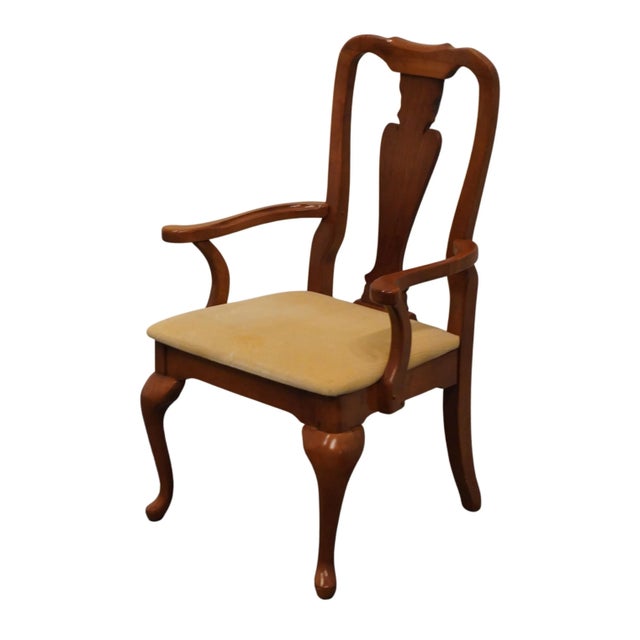 AMERICAN DREW Solid Cherry Traditional Queen Anne Style Dining Arm Chair 40.25" High 26.25" Wide 23.25" Deep Seat: 19"...