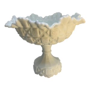 Vintage West Moreland Milk Glass Compote Dish