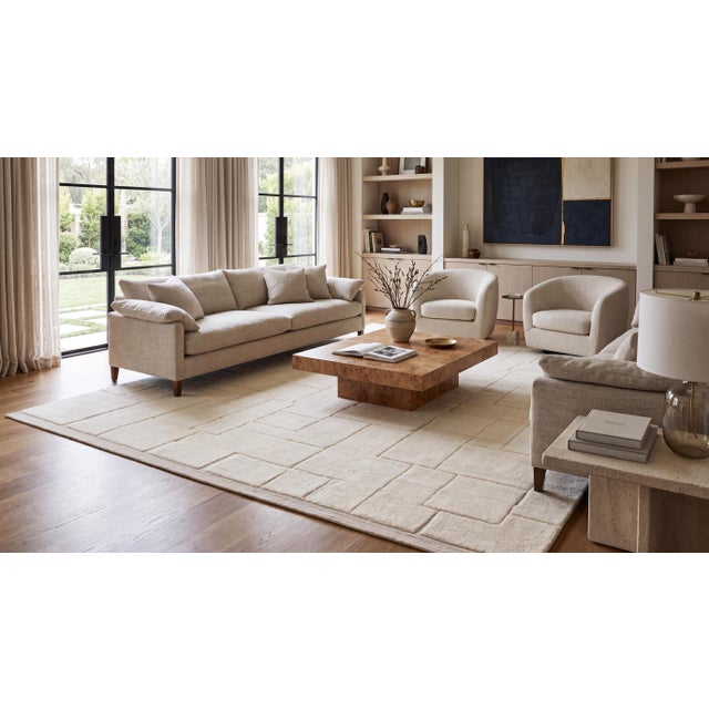 Elevate your interior with this sophisticated, modern Moroccan-style area rug, expertly crafted from premium, high-grade...