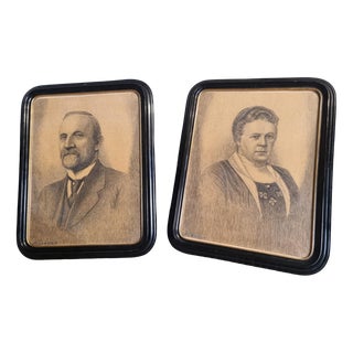 Untitled, 1890s, Beech & Glass, Set of 2 For Sale