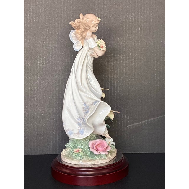 Ceramic This Is a Limited Edition Lladró "Mystical Garden" Figurine,featuring a Fairy Holding Flowers. For Sale - Image 7 of 8