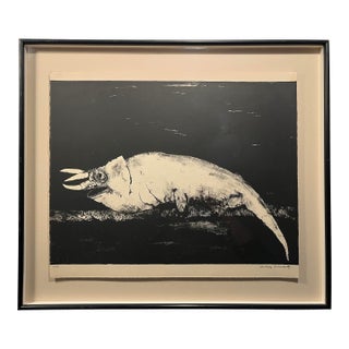 1962 Aubrey Schwartz 'Horned Lizard, From a Bestiary' Limited Edition Lithograph For Sale
