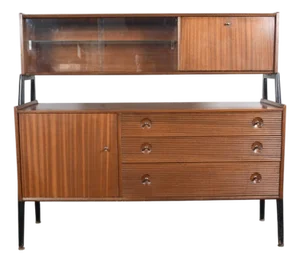 Mid 20th Century Double High Sideboard in Mahogany by Nathan