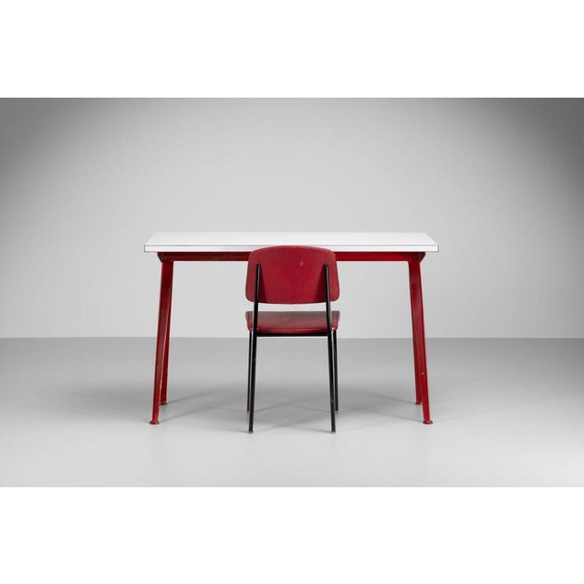 1950s 512 Compass Table Red by Jean Prouvé, France, 1953 For Sale - Image 5 of 18