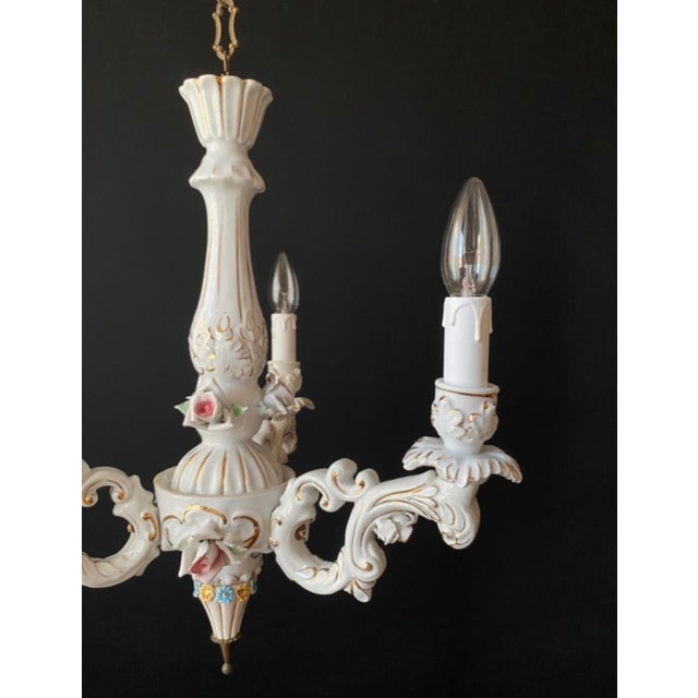 1960s Mid-Century Porcelain Chandelier, 1960s For Sale - Image 5 of 10