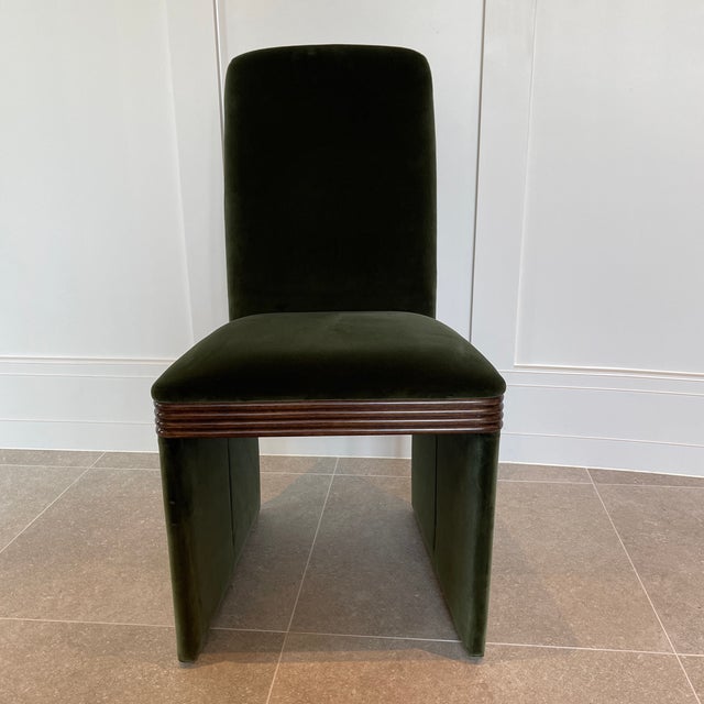 Cb2 Green Velvet Dining Chair Chairish
