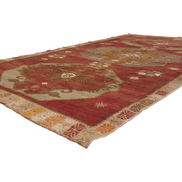 52316 Vintage Turkish Oushak Rug, 06'00 x 10'07. The Legacy of the Anchors: A Vintage Turkish Oushak Rug of Symbolic...