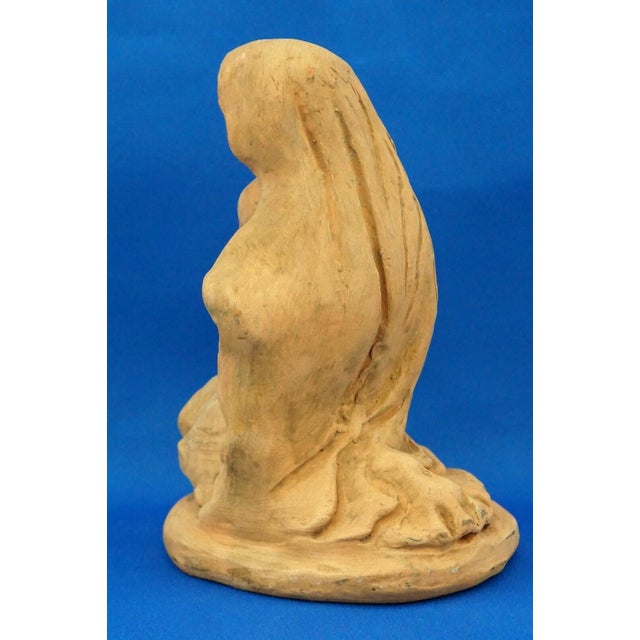 19th Century Neapolitan Nativity Scene Terracotta Madonna Sculpture, Italy, 1800s For Sale - Image 4 of 18