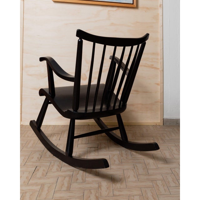 Vintage Scandinavian Rocking Chair by Ilmari Lappalainen, Ilmari Lappalainen for Asko, 1960s For Sale - Image 7 of 11