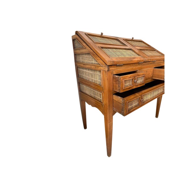 English Campaign Wooden Secretary, 1890s For Sale - Image 4 of 9
