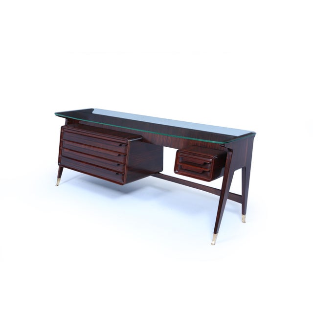 Mid-Century Modern Mid-Century Italian Desk in Macassar Ebony by Dassi, 1950 For Sale - Image 3 of 17