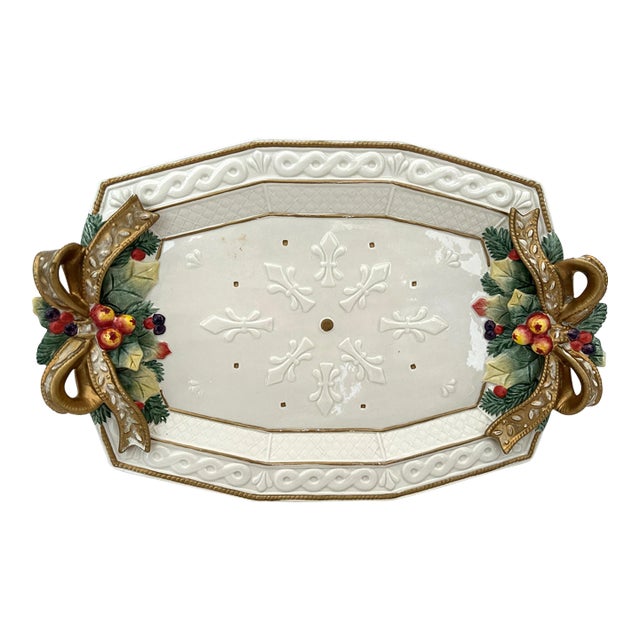 Fitz & Floyd "Snowy Woods" Oval Serving Platter For Sale