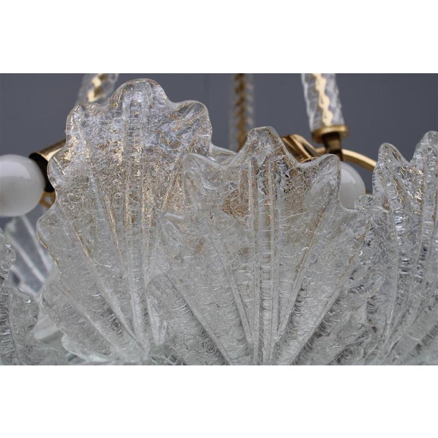 Italian Flower Ceiling Light in Murano Glass & Metal, 1970s For Sale - Image 6 of 18