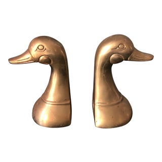 1970s Brass Geese Bookends - a Pair For Sale
