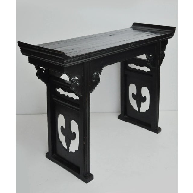 Early 19th Century Asian Black Lacquer Altar Table For Sale - Image 4 of 7