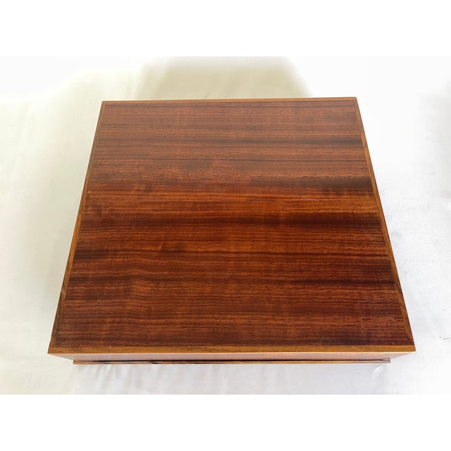 Mid 20th Century Large 1980's Dunhill Style Ribbon Mahogany Wood Humidor, Box With Brass Hinges For Sale - Image 5 of 10