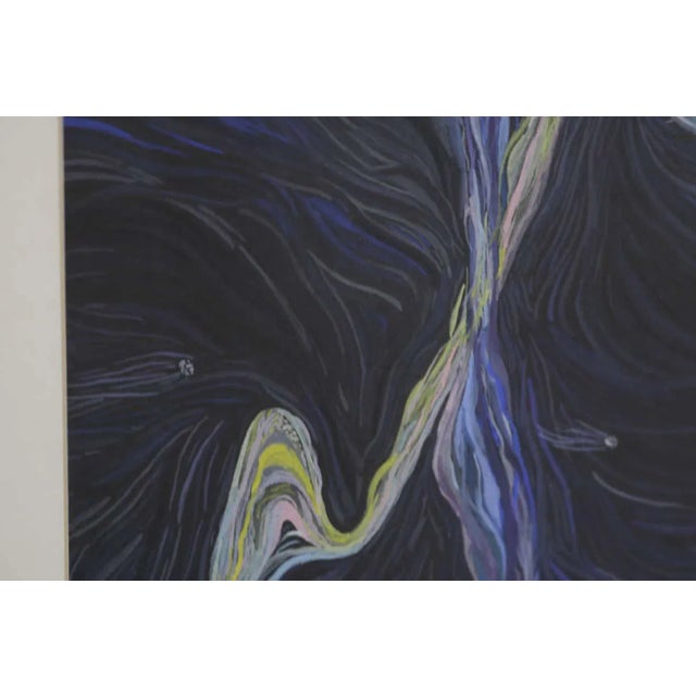 2010s Little Black and Purple Impressionist Style Watercolor by Andrea LaHue For Sale - Image 5 of 7