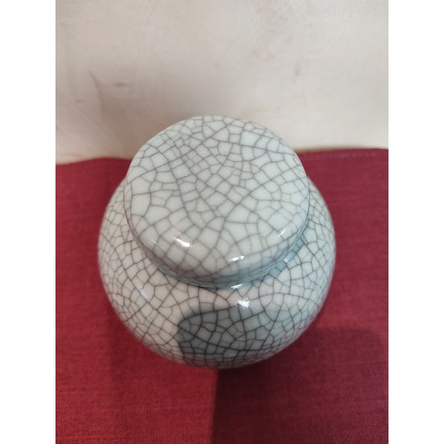 Chinese Ceramic Pot Guan Ware Crackle Glaze Celadon Tea Jar For Sale In Seattle - Image 6 of 11