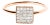 10K Rose Gold 1/3 Cttw Invisible Set Princess Cut Diamond Composite Square Shape Ring for Women (H-I color, I1-I2 clarity) - Size 6 For Sale