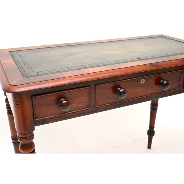 Antique Early Victorian Leather Top Writing Table, 1830s For Sale - Image 9 of 11
