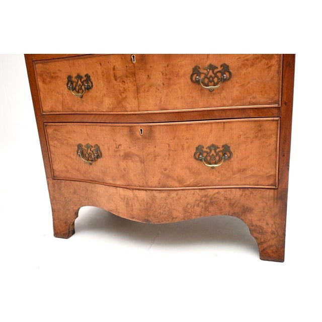 Antique Georgian Burr Walnut Chest of Drawers, 1920s For Sale - Image 10 of 11