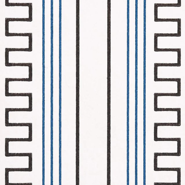 Neoclassical Sample - Schumacher X Mary McDonald Greco Stripe Wallpaper in Ivory For Sale - Image 3 of 5