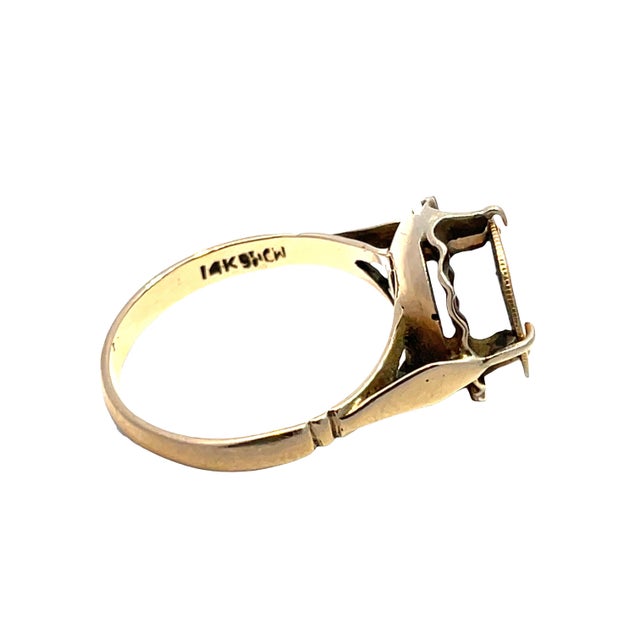 Modern Mid 20th Century 14k Stamped Yellow Gold Vintage Solid Gold Coin Ring, Size 5.75 For Sale - Image 3 of 6