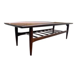 1960s Mid Century Bassett Artisan Collection Walnut Surfboard Coffee Table For Sale