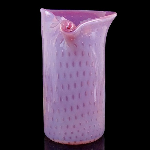 Murano Vintage Fratelli Toso Opalescent Pink Bubbles Italian