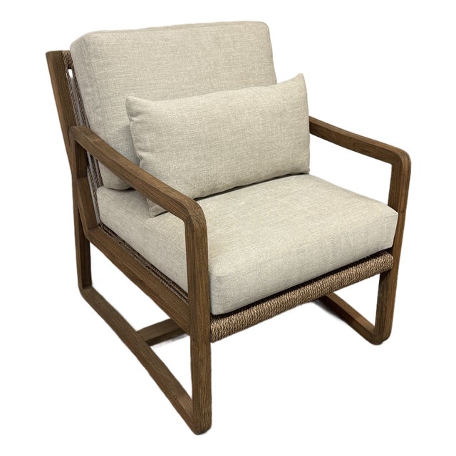 Brownstone Teak Wood Accent Chair, Prototype For Sale