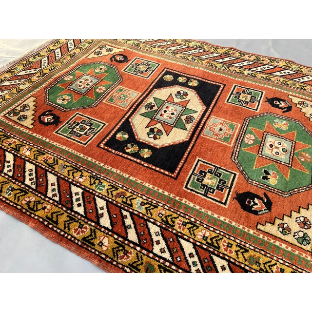 Tribal Hand-Knotted Kazak Sevan Star Triple Medallion Tribal Rug - 5'0" X 3'10" For Sale - Image 3 of 12