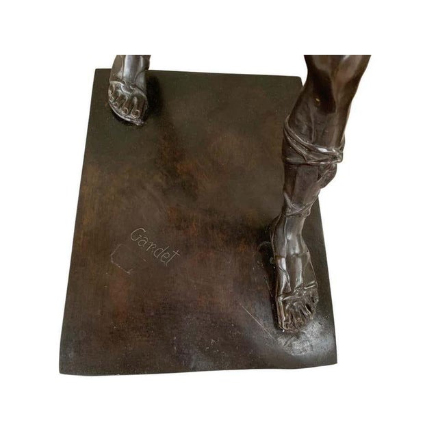 Black Italian Bronze Roman Gladiator Statue with Honor Patria Inscription, 20th Century For Sale - Image 8 of 9