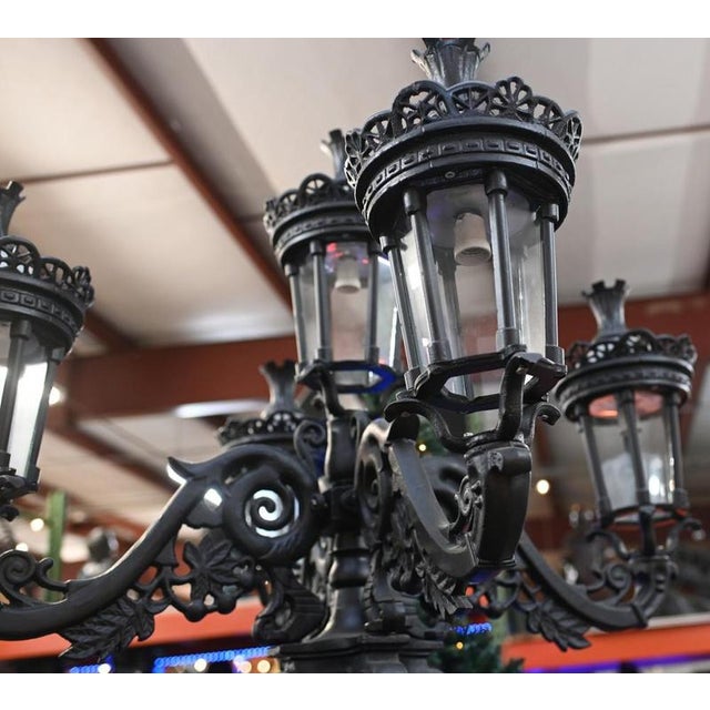 2000 - 2009 French Cast Iron Street Lamp with Lion For Sale - Image 5 of 11