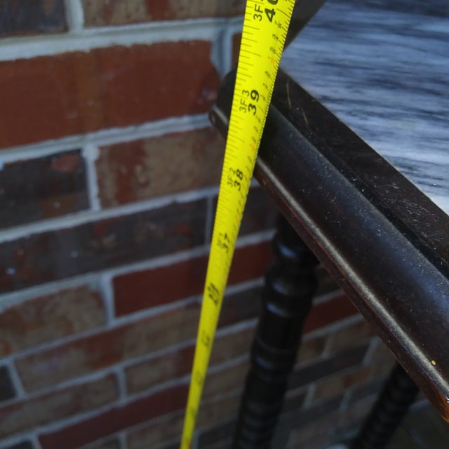 Mid Century Mahogany and Marble Two Shelf Plant Stand With Vetreria Operaia Lux Italian Vase For Sale - Image 17 of 18
