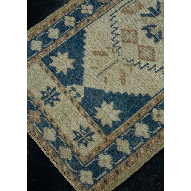 Turkish Mini Rug Oriental Hand Knotted Vintage Rug 1'9" x 3'8" #16518 For Sale - Image 4 of 8