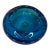 Mid-Century Modern Controlled Bubble Bi-Color Blue Art Glass Bowl For Sale
