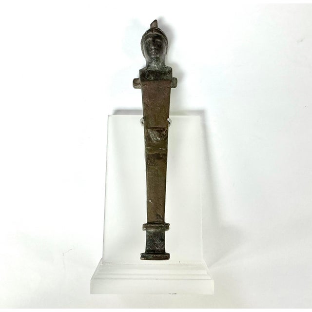 Ancient Roman Bronze Herm on Stand, 1st-4th Century Ad For Sale In Tampa - Image 6 of 14